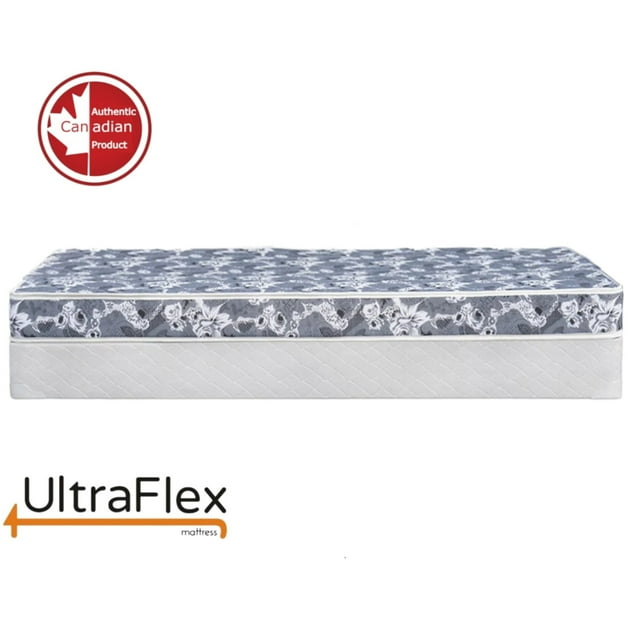 UltraFlex SWEETCOMFORT- Double Face, Réversible Matelas Moelleux en Mousse Premium de 5 Pouces (Fabriqué au Canada) - avec Sommier à Ressorts de Luxe