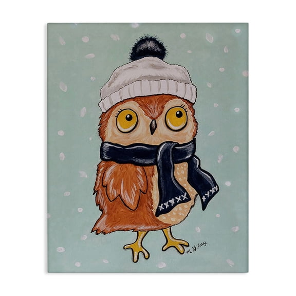 Stupell Industries Farmhouse Owl & Winter Scarf Canvas Art, 16 x 20, by Michelle Gilsey