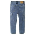 thumbnail image 2 of KIDSCOOL SPACE Little Big Girls Cargo Jeans,Accordion Style Pockets with Flaps Denim Pants,Blue,9-10 Years, 2 of 6