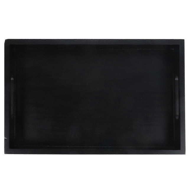 Wooden Rectangular Tea Cup Tray Wood Serving Tray With Handle for Home Restaurant