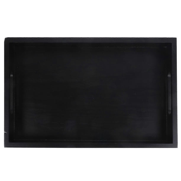 Wooden Rectangular Tea Cup Tray Wood Serving Tray With Handle for Home Restaurant