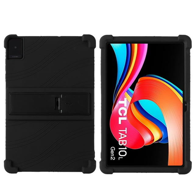 Case For TCL TAB 10 Gen 2 Tablet Safe Shockproof Silicone Stand Cover Black TCL TAB 10 Gen 2