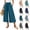 39# Blue, variant on Womens Capri Pant Dressy Casual Wide Leg Palazzo Pants Flowy Gaucho Pants Drawstring Trousers with Pockets Navy S