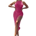 thumbnail image 1 of Birdeem Robe Mini Moulante pour Femmes, Unie, Décontractée, Confortable, Sans Manches, à Encolure en Tricot, 1 of 1