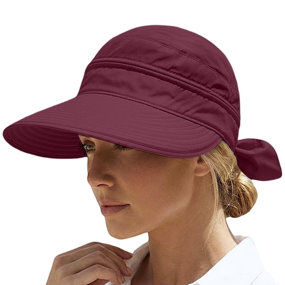 AirLoni Summer Hats For Women 2 In 1 Women’s Sun Visor Caps Zipper Off Ponytail Friendly Foldable Lightweight One Size 1 pc