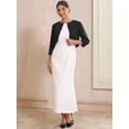 thumbnail image 3 of DARING DIVA Women's 3/4 Sleeves Flower Decor Open Front Formal Bolero S Black, 3 of 6