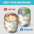 thumbnail image 4 of 12oz Stemless Wine Tumblers Fall Pumpkins Leaves Pattern Vacuum Insulated Stainless Steel Travel Tumbler Cups Mug with Lid and Straw for Champaign,Cocktail,Beer with Cleaning Brush, 4 of 5