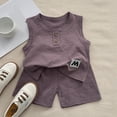 thumbnail image 5 of Toddler Baby Girl Outfits Solid Summer Clothes Infant Waffle Sleeveless Tops Cute Shorts Set Kaprioy Toddler Girl Clothes 18 24 Months 2T 3T 4T 5T Casual Vest Set, 5 of 5
