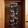 thumbnail image 2 of Kids Girls Cartoon Bat Print Flare Pants Kids High Waist Slim Fit Stretch Micro Flare Sports Leggings Soft Elastic Casual Trousers for Girls Daily Wear(Black2,5-6 Years), 2 of 3