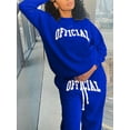 thumbnail image 4 of LovelyWholesale Long Sleeve Round Neck Letter Print Oversized Women's Tracksuit Set, 4 of 6