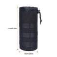 thumbnail image 3 of Water Bottle Bag Portable Backpack Pouch Sport Mesh Water Bottle Pouch Hole Bottom Drawstring Kettle Holder Carrier Travelling Cover Protector Black, 3 of 8