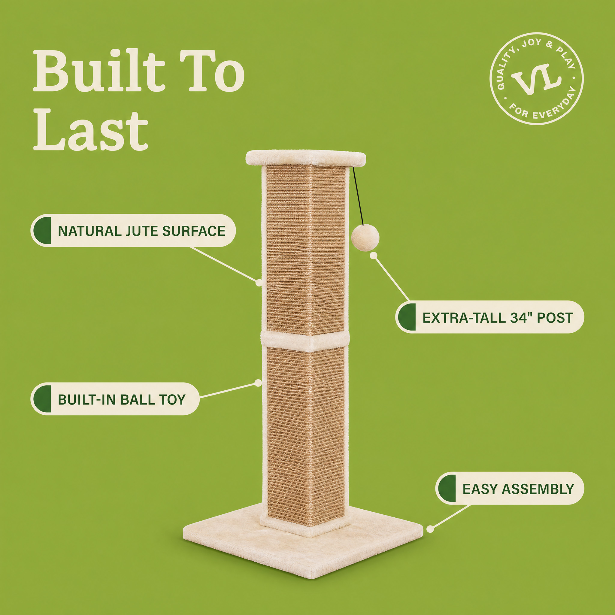 Vibrant Life Heavy Duty Cat Scratcher Post, 34 Inch photo 5