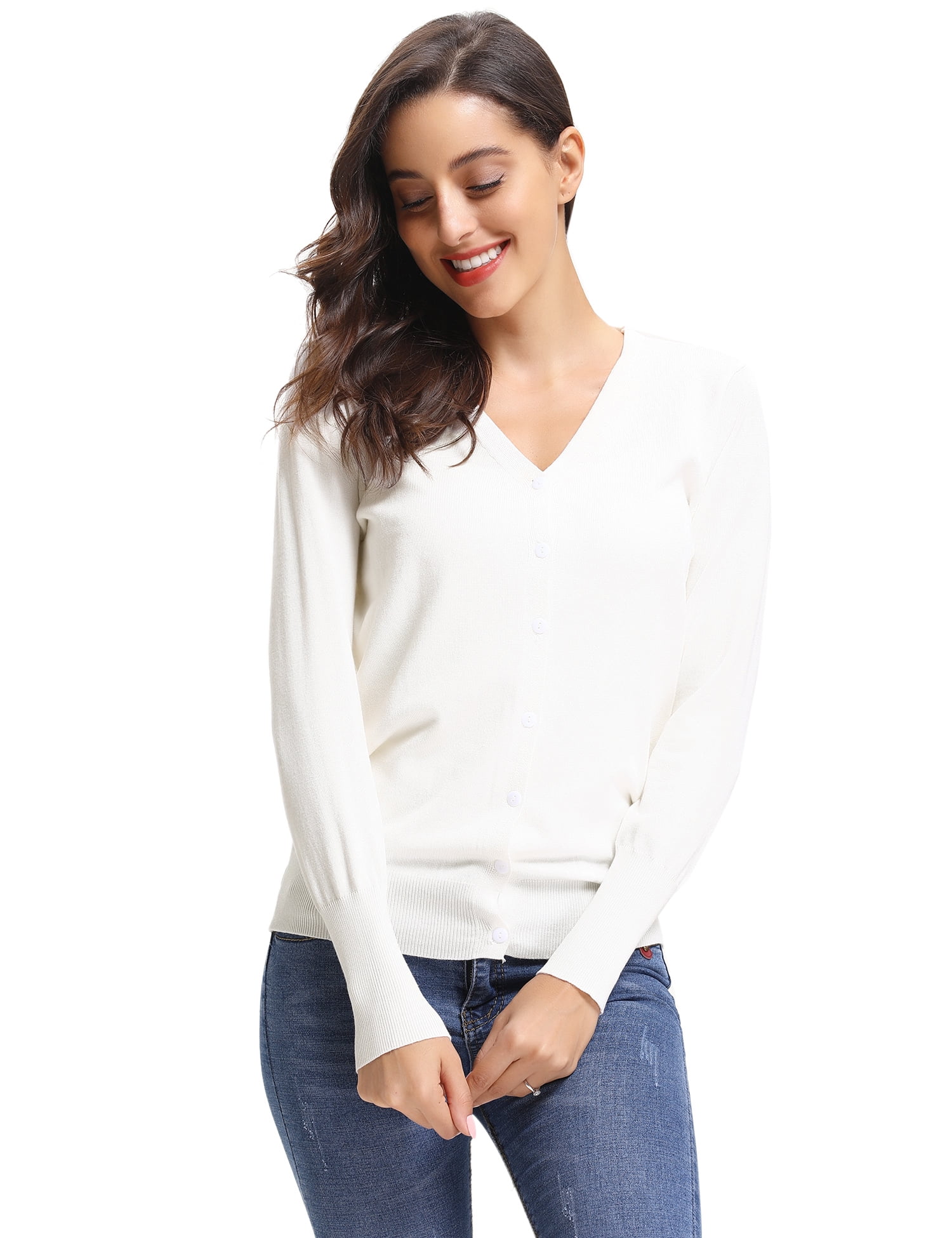 Abollria Essentials Women's knit Cardigan Lightweight Longer Length  Cardigan Sweater - Walmart.com