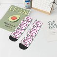 thumbnail image 7 of Rateoe Orchids Flowers Pattern Quarter Crew Socks,Toe Seamed Ankle Socks,Cotton Cushioned Breathable Athletic Crew Sports Socks, 7 of 7