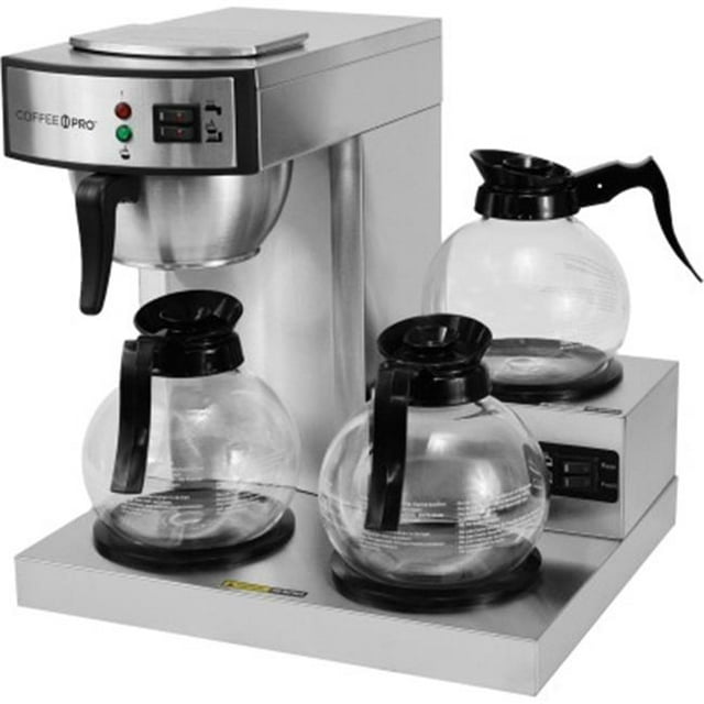 BakeOFF Silver 3-Burner Commercial Coffee Brewer