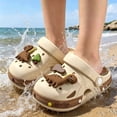 thumbnail image 4 of Likimi Kids Toddler Girls Boys Slippers Casual Comfortable Cartoon Lightweight Summer House Shoes For Indoor Outdoor Khaki Size 6.5-7 Years, 4 of 7