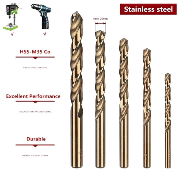 1Mm-13Mm Cobalt Hss Drill Bit M35 For Stainless Steel Drilling Metalworking High Speed Steel Full Grinding Hole Opening Tool Set 6Mm Fangkenuo