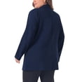 thumbnail image 3 of Blazers de mujer de tallas grandes Agnes Orinda con solapa y botones, con bolsillos, chaquetas de trabajo, blazer 2X azul marino, 3 of 6