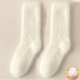 thumbnail image 2 of ZSQDM Women's Socks Long Haired Socks For Women Autumn And Winter Sleep Socks Warm Furry Socks Floor Socks With Plush And Thickened Mid Tube Socks Ankle Athletic Running Socks, 2 of 3