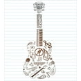 thumbnail image 3 of Music Duvet Cover Set, Instruments Microphone Tambourine Volume Symbol Trumpet Notebook Print, Decorative 3 Piece Bedding Set with 2 Pillow Shams, King Size, White Chocolate, by Ambesonne, 3 of 3