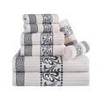 thumbnail image 2 of Superior Athens 8-Piece Cotton Greek Scroll Towel Set, Ivory-Gray, 2 of 9