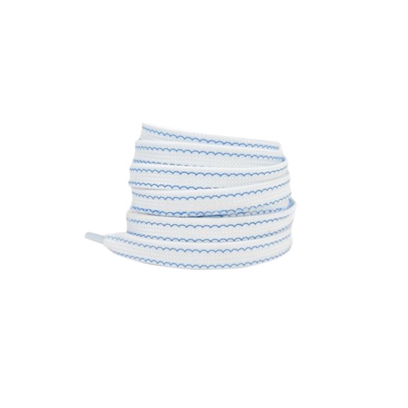 INSPIRE CHIC Flat White Shoelaces Colorful Wave Pattern Shoe Laces Strings for Sneakers Sport Shoes 1 Pair Blue 120cm/47.2"
