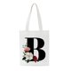 thumbnail image 1 of Fiudx Liquidación de ofertas flash Bolso de mano inicial personalizado Regalo floral de acuarela para su bolsa de mano con letras, 1 of 1