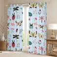 thumbnail image 2 of Homewish Kawaii Ladybug Insect Blackout Curtains Set of 2 (52x84 Each) for Kids, Butterfly Dragonfly Window Curtains, Blue Cartoon Flower Curtains and Drapes, Curtains and Drapes Decor, 2 of 6
