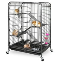MYZBBD Metal Ferret Cage Small Animals Pet Habitat Large Critter Nation Cage/w Bottom Tray Front Doors Ramps,Rabbit, Chinchilla, Rat, Sugar Gliders, Hamster