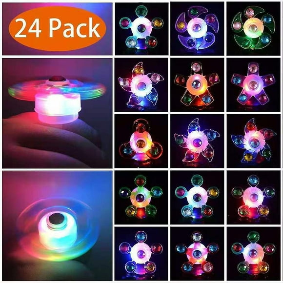 24 Pack Creative Led Light Up Fidget Spinner Bracelets Party Favors For Kids Party Supplies Birthday Gifts, Carnival Classroom Prizes