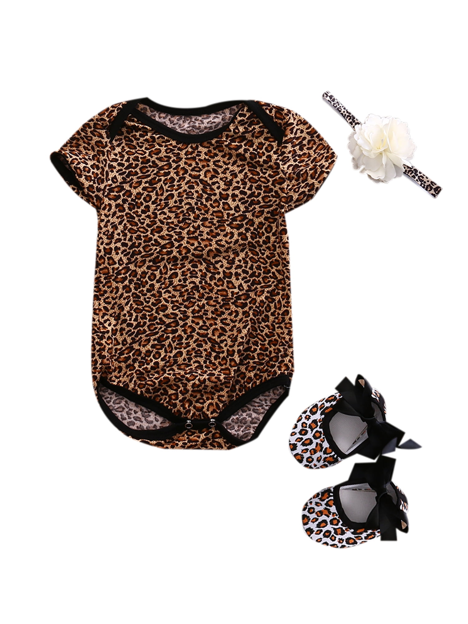 Headband Clothes Outfits Set Infant Baby Girls Floral Romper Bodysuit Jumpsuit