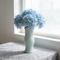 thumbnail image 7 of Gumesh Blue Ceramic Textured Vase, Curved Waist Flower Vase for Home Decor, 7 of 7