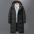 thumbnail image 1 of Long Down Jacket Men Hooded Down Coat Winter Warm Thick Puffer Jacket White Duck Down Parkas Outdoor Outerwear Windproof Coat, 1 of 5