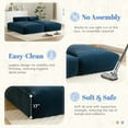 thumbnail image 5 of 90" Oversized Double Chaise Lounge Indoor, Fluffy Modern Sleeper Loveseat Chair, Sectional Deep Seat Sofa Bed for Living Room, No Assembly Required, Dark Blue, 5 of 9