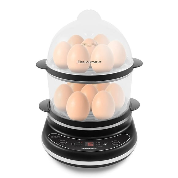 Cocedor de Huevos Elite Gourmet EGC314CB Digital para 14 huevos Negro