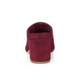 thumbnail image 2 of BLISSFUL STEP Women's Slides Chunky High Heels Slip on Pointed Toe Slide Mules Burgundy 8, 2 of 6