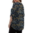 thumbnail image 6 of VERABENDI Women's Plus Size Tops 3/4 Sleeve Shirts Dressy Casual Metal Buckle V-Neck Tunic Blouses,M-4XL, 6 of 11
