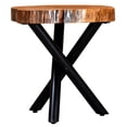 thumbnail image 3 of Rustic Industrial Solid Wood & Metal Accent Table in Natural & Black Leg, 3 of 7