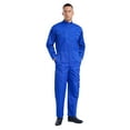 thumbnail image 3 of Choomomo Men's One Piece Long Sleeve Mechanics Workwear Stylish Work Coveralls Overalls Cargo Jumpsuit Royal Blue M/165, 3 of 6
