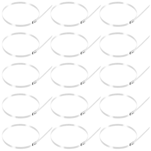 Toyandona 100Pcs Silver Metal Zip Ties for Securing Outdoor Chain Link Fence Posts