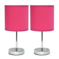 thumbnail image 1 of Simple Designs Chrome Mini Basic Table Lamp with Fabric Shade 2 Pack Set, 1 of 8