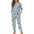 thumbnail image 4 of Tutolipy Otter Shell Printed Pajama Set for Women Long Sleeve Sleepwear Cozy Nightwear Long Sleeve Tops Jogger Pants Pajama Sets, L, 4 of 7