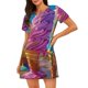 thumbnail image 1 of Disketp Rainbow Melting Ice Cream para Camisón Corto de Manga Corta para Mujeres, Camisón Cómodo con Escote Redondo, Bonito y Confortable, 1 of 6