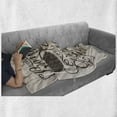 thumbnail image 6 of Pumpkin Spice Soft Flannel Fleece Throw Blanket, Everything Nice Lettering Calligraphy Delicious Thanksgiving, Cozy Plush for Indoor and Outdoor Use, 70" x 90", Champagne and Dark Taupe, by Ambesonne, 6 of 6
