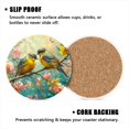 thumbnail image 3 of Drink Coasters Set of 4 with Holder beautiful birds sitting on the branches of blooming cherry blossoms Water Absorbent Ceramic Coasters Tabletop Protection,Suitable for Various Cup ,Home Decor, 3 of 4