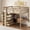 White, variant on Harper & Bright Designs Full Size Loft Bed with Wardrobe and Desk, Wood Full High Loft Bed with Storage Drawers and Shelves for Dorm Apartment Bedroom, White