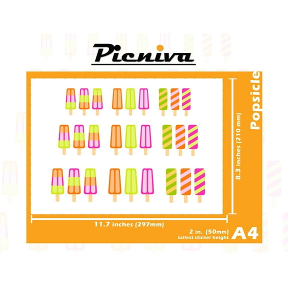 A4(2") Popsicle Baby Kid Nursery Room Decal Sticker Clear Vinyl Wall Art decor