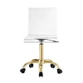 thumbnail image 2 of Briar Clear Acrylic Chair with Stainless Steel Gold Base and Casters (pack of 1), Gold, 2 of 7