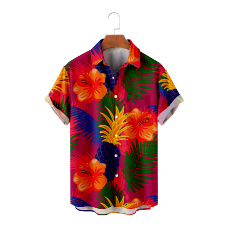 

MLFU Mens Floral Hawaiian Shirts Short Sleeve Button Down Regular Fit Fashion Tees Holiday Costume Up to 8XL