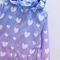 thumbnail image 5 of Girls Hooded Windproof Long Jacket, Big Kids Gradient Heart Print Pocket Warm Fall Winter Outerwear Coat Purple 4-5 Years, 5 of 6